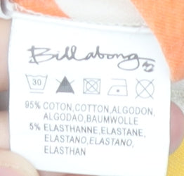 Billabong Womens Multicoloured Size 2 Full Zip Hoodie Cotton Blend