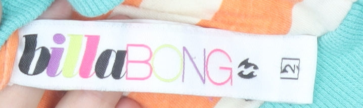 Billabong Womens Multicoloured Size 2 Full Zip Hoodie Cotton Blend