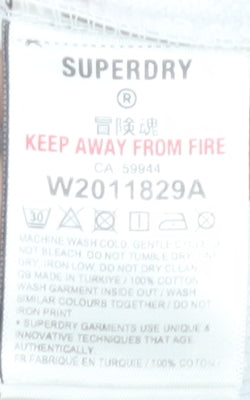 Superdry Womens White Hoodie UK 10 Pullover Sportswear Logo Cotton