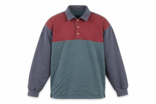 Weekender Men’s Multicoloured Long Sleeve Cotton Polo Shirt Size M