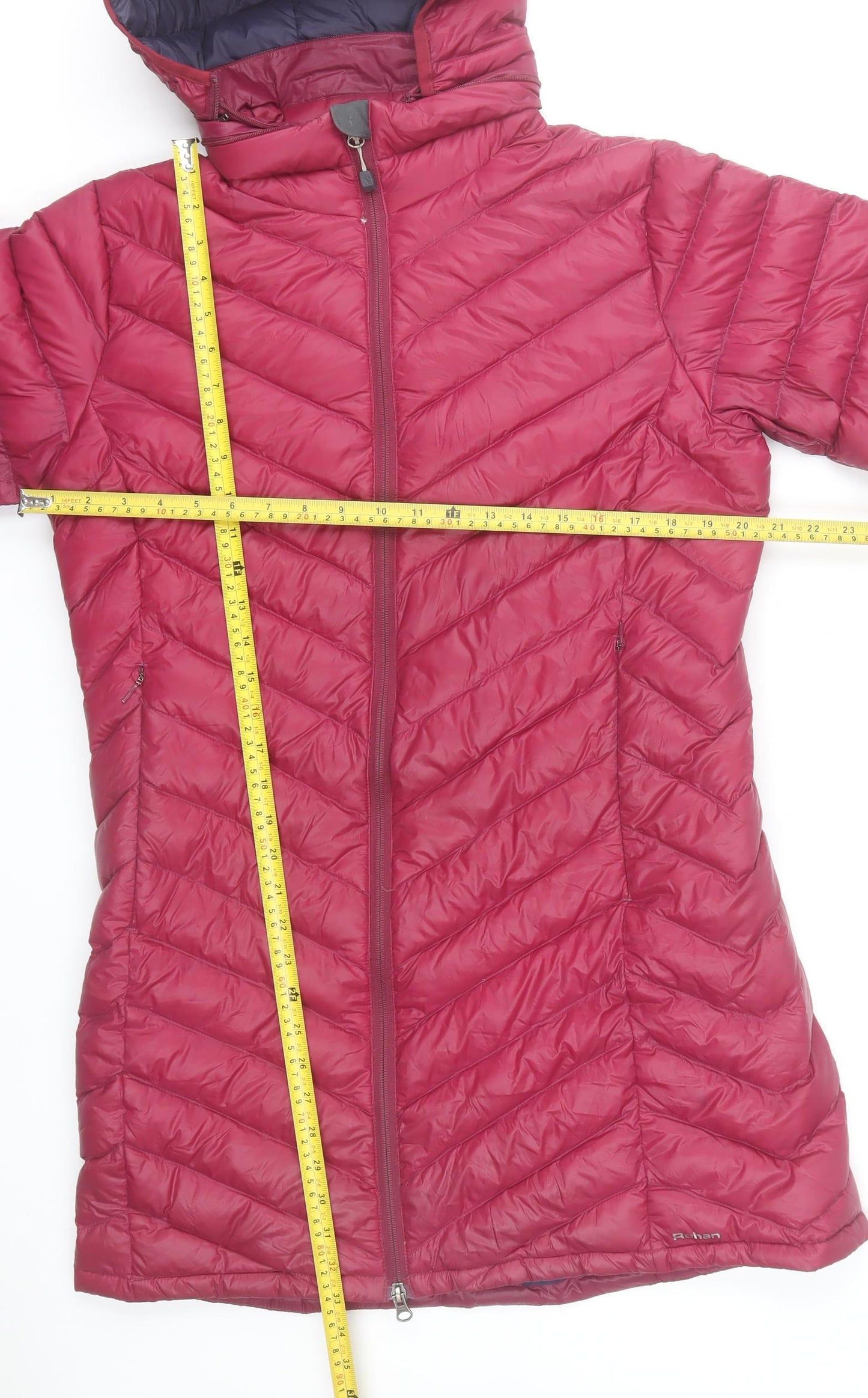 Rohan Women's Red Long Hooded Down Puffer Coat Size M