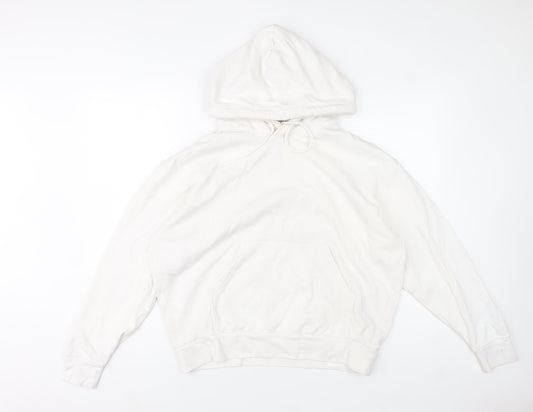 Weekday Women White XS Pullover Hoodie Cotton Blend Casual