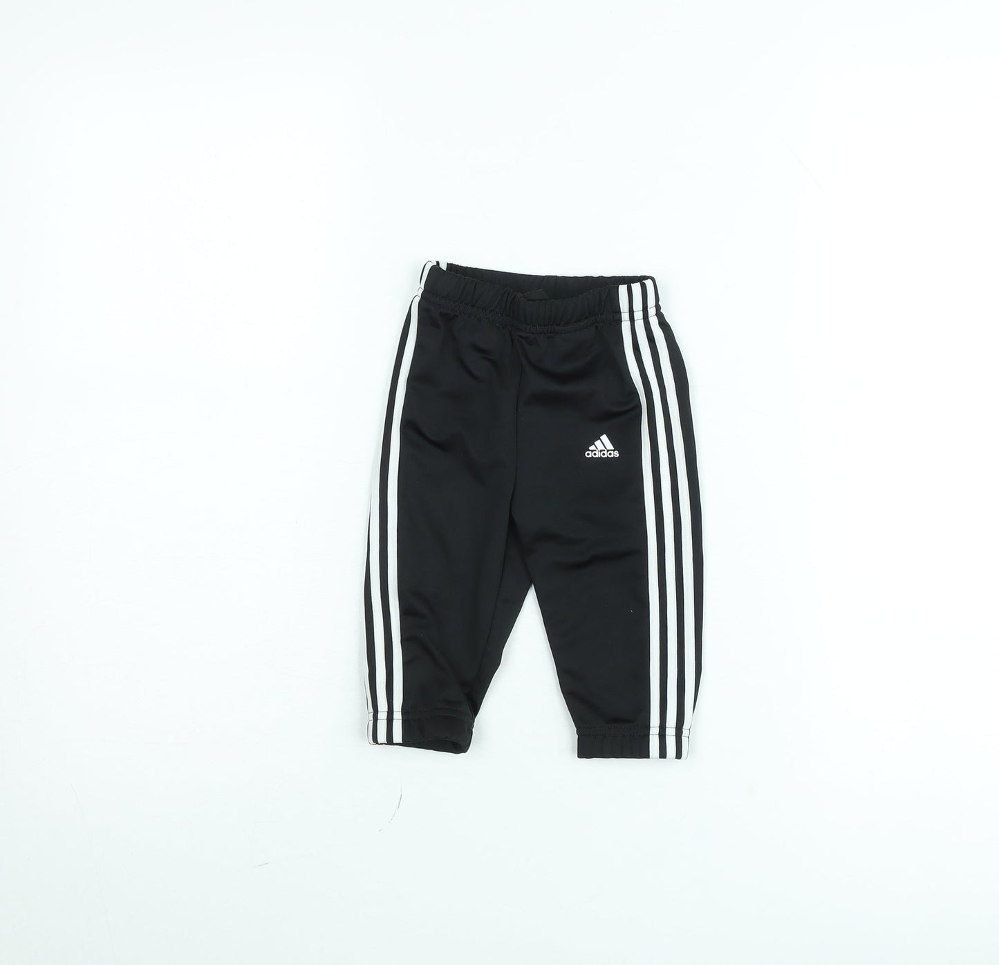 Adidas Boys Black Jogger Trousers 9 Months Elastic Waist Sportswear