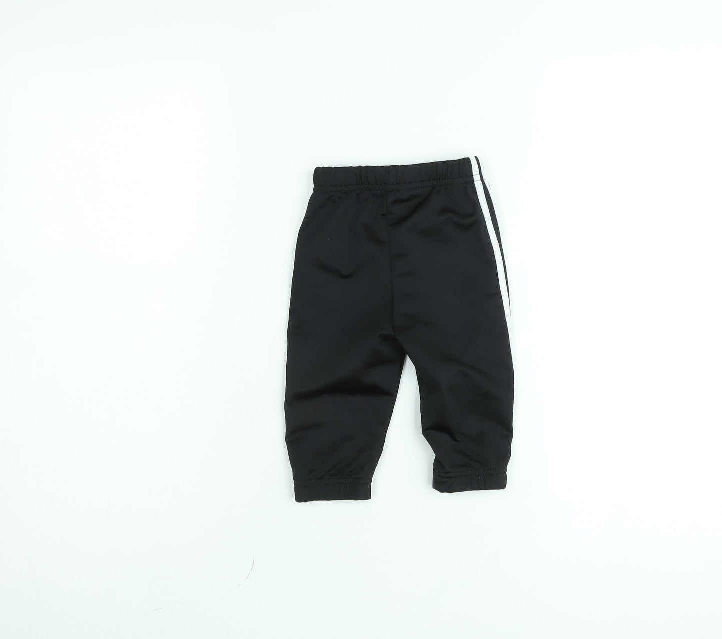 Adidas Boys Black Jogger Trousers 9 Months Elastic Waist Sportswear