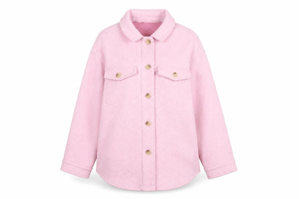 Dunnes Women Pink Button Up Shacket Jacket Size L