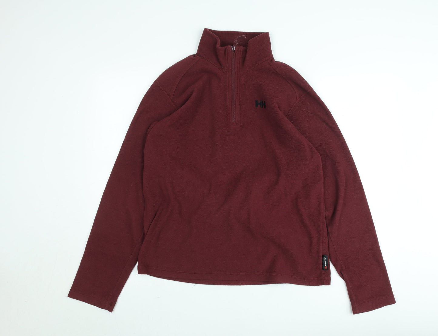 Helly Hansen Mens Red Fleece 1/4 Zip Pullover Sweatshirt L