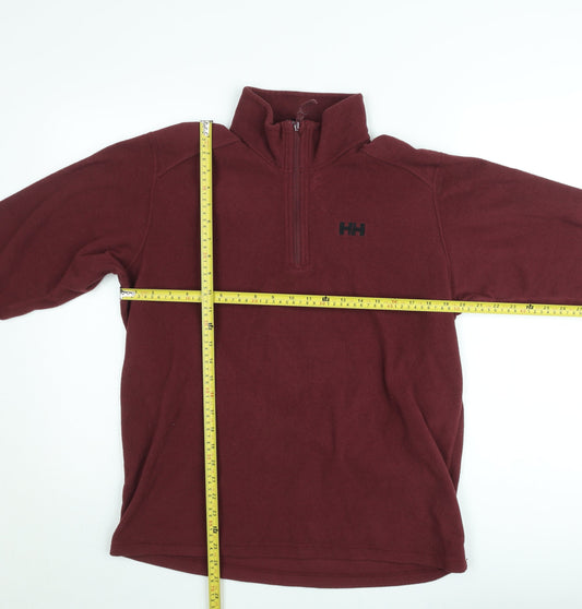 Helly Hansen Mens Red Fleece 1/4 Zip Pullover Sweatshirt L