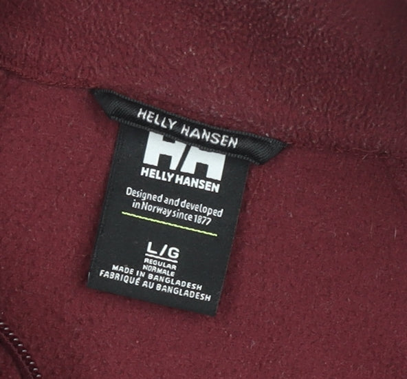 Helly Hansen Mens Red Fleece 1/4 Zip Pullover Sweatshirt L