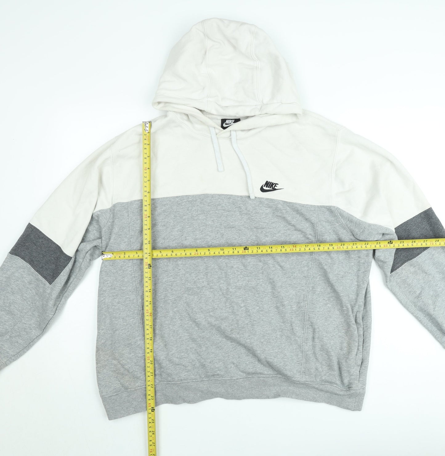 Nike Women’s Grey & White Colourblock Pullover Hoodie XL