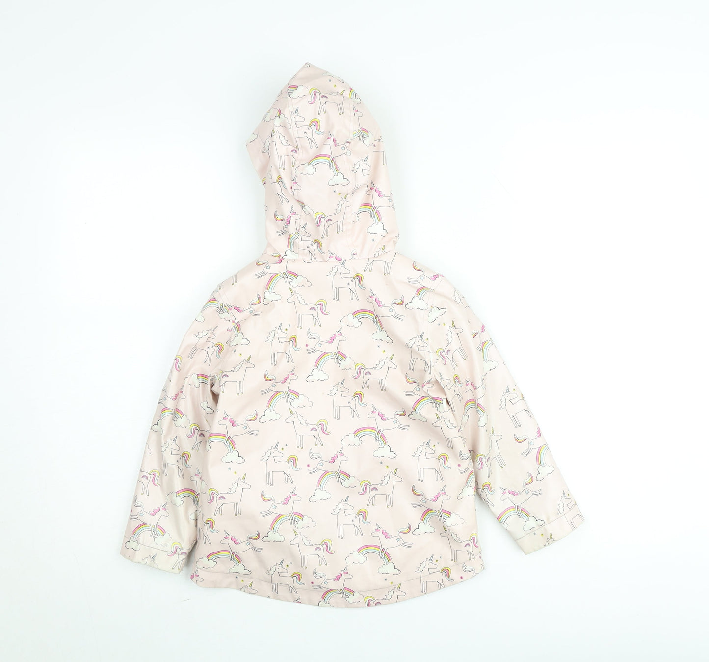 Marks and Spencer Girls Pink Unicorn Hooded Puffer Jacket 4-5 Years