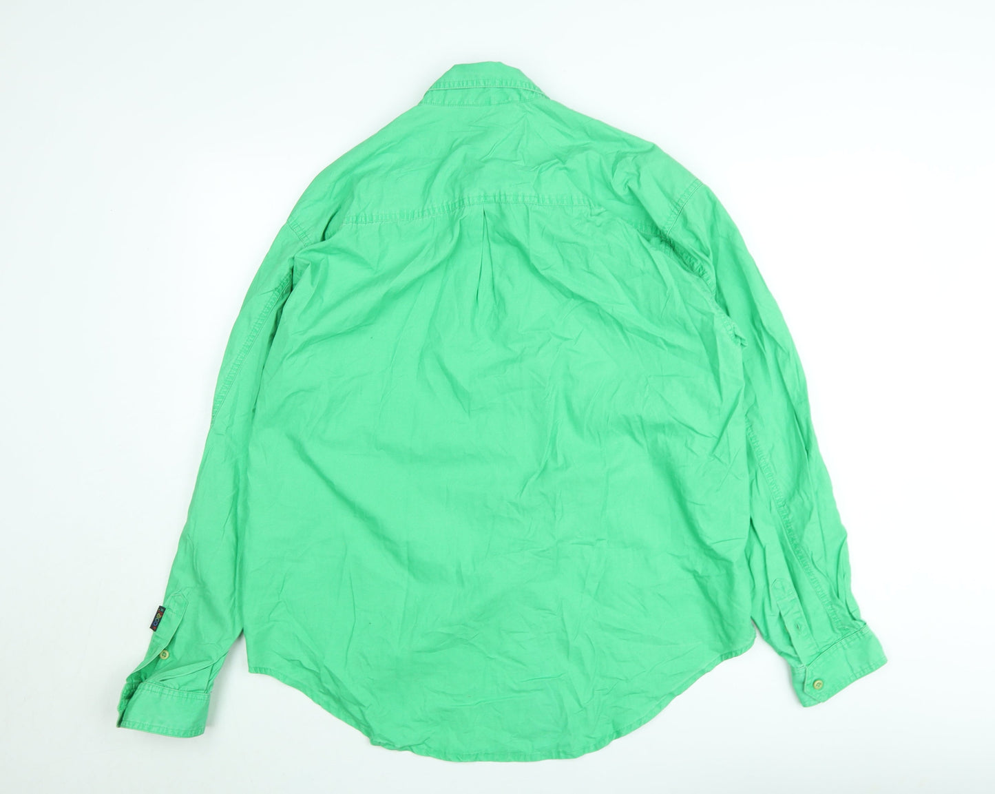 Paco Women’s Green Cotton Long Sleeve Button-Up Shirt M