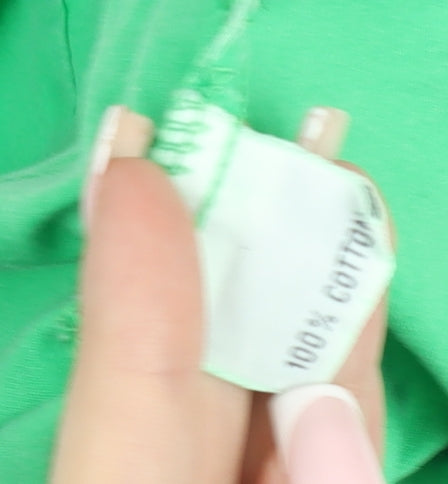 Paco Women’s Green Cotton Long Sleeve Button-Up Shirt M