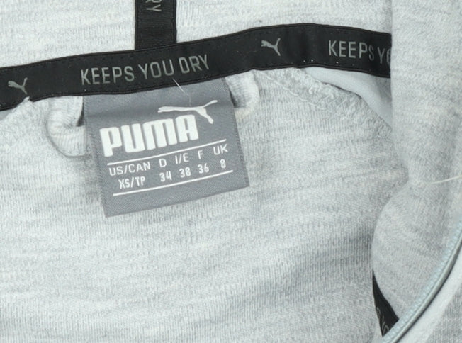 Puma Mens Grey XS Full Zip Hooded Athletic Hoodie