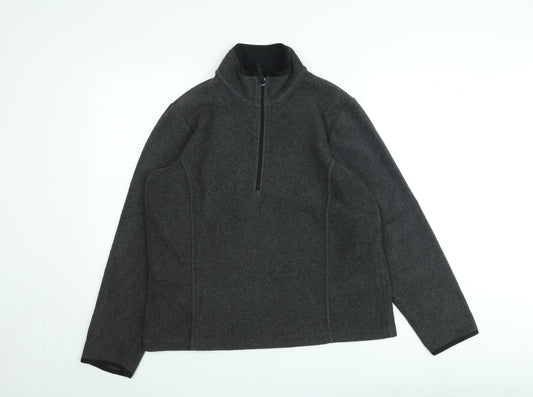 Old Navy Men's Grey Fleece 1/2 Zip Pullover Sweatshirt L