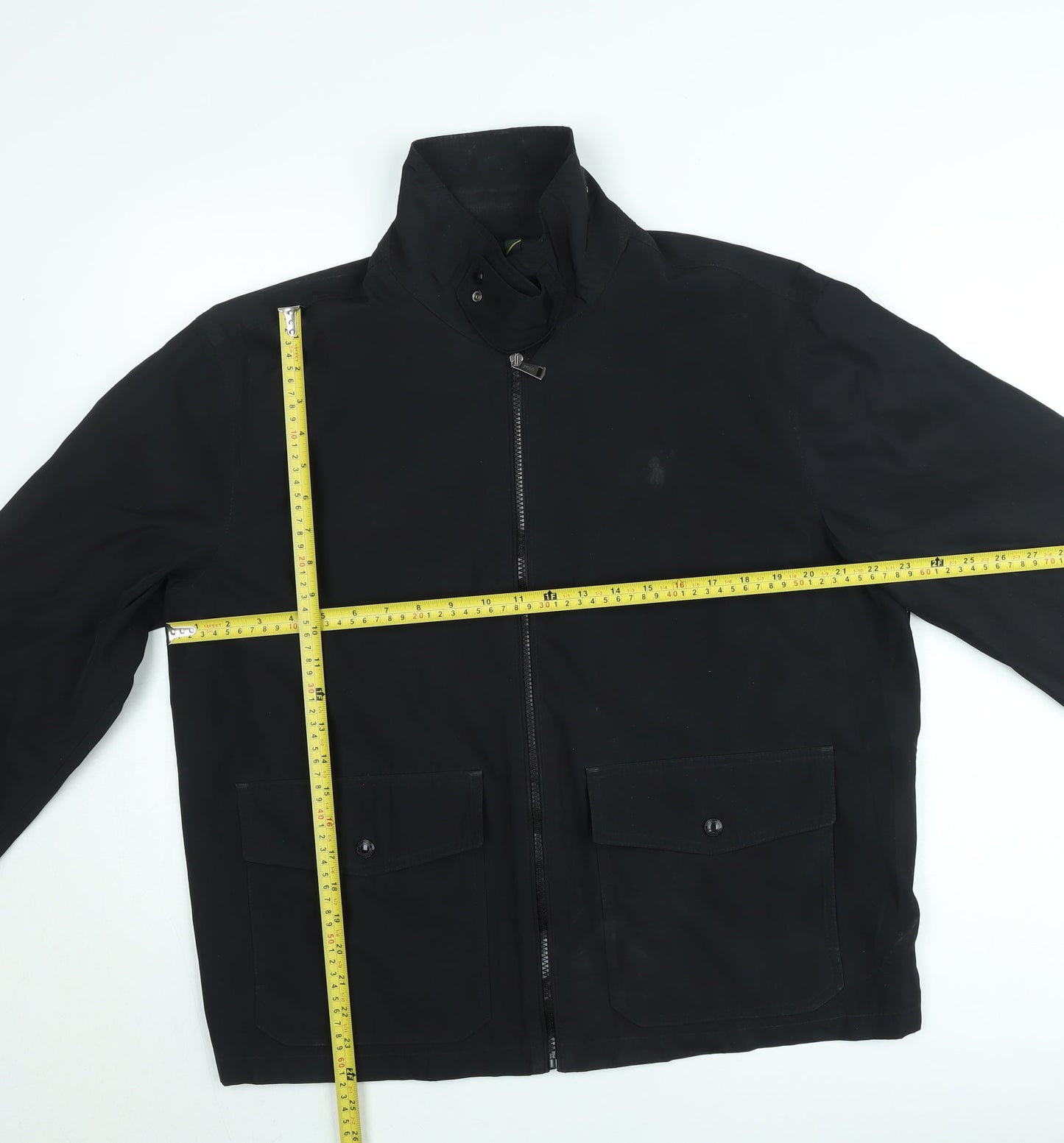 Ralph Lauren Men's Black L Basic Jacket with Collared Full Zip Size L