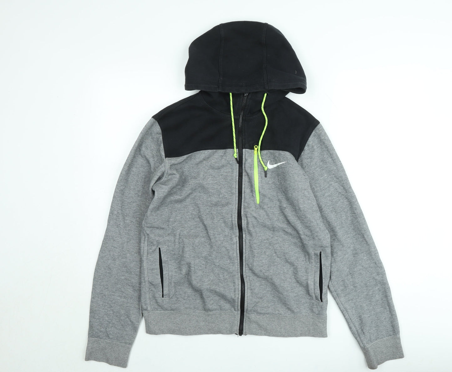 Nike Men's Grey Full Zip Sports Hoodie Size M