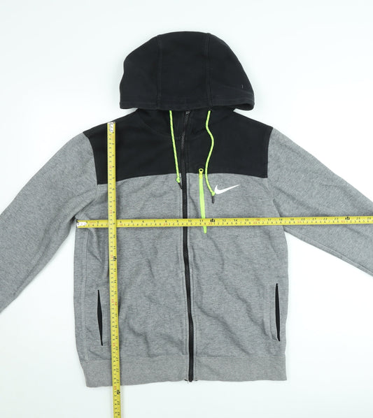Nike Men's Grey Full Zip Sports Hoodie Size M