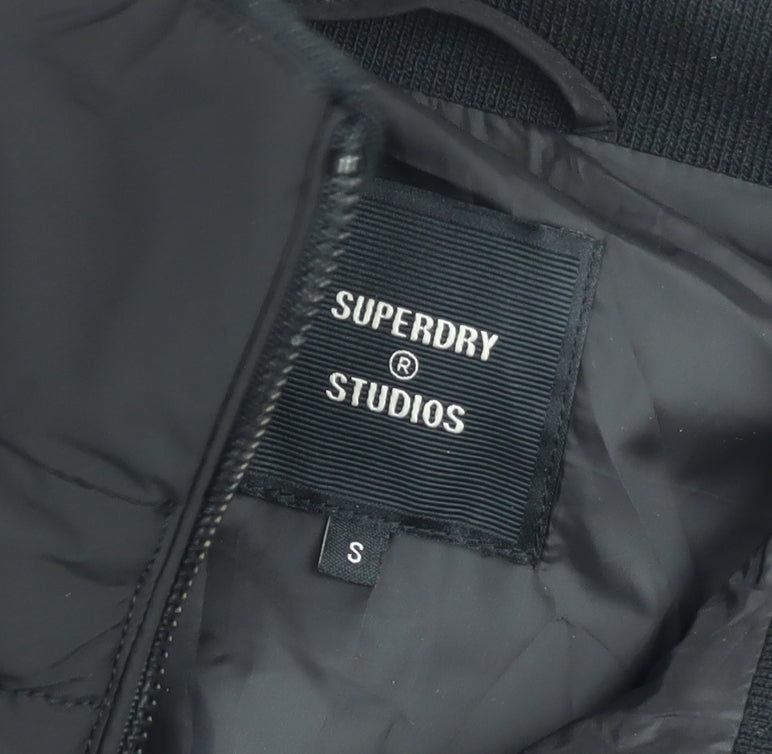 Superdry Studios Men's Black S Bomber Jacket with Zip Pockets