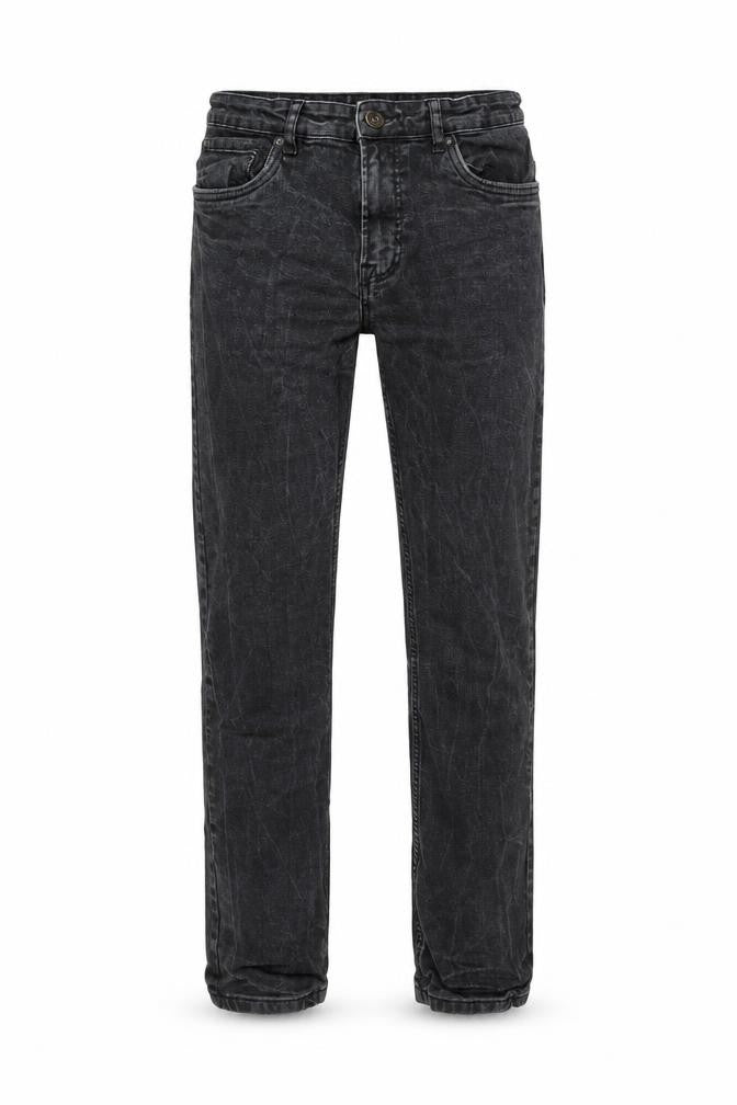 Front view of Dunnes Men's Black Straight Fit Denim Jeans W32 L34