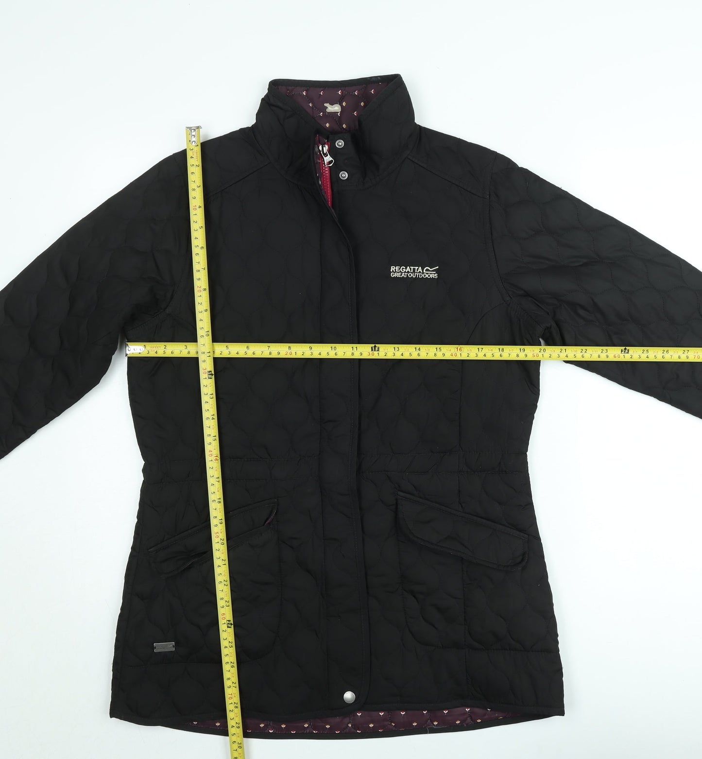 Regatta Womens Black Quilted Mid-Length Outdoor Jacket UK 14