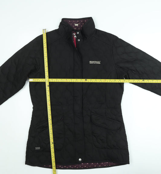 Regatta Womens Black Quilted Mid-Length Outdoor Jacket UK 14