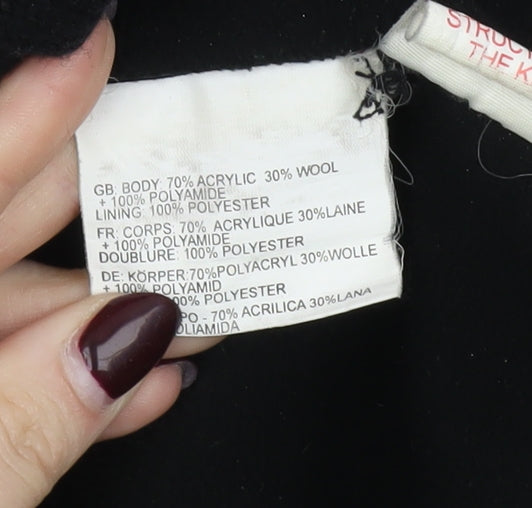 Bench Mens Black Full Zip Hooded Knit Jumper Size M