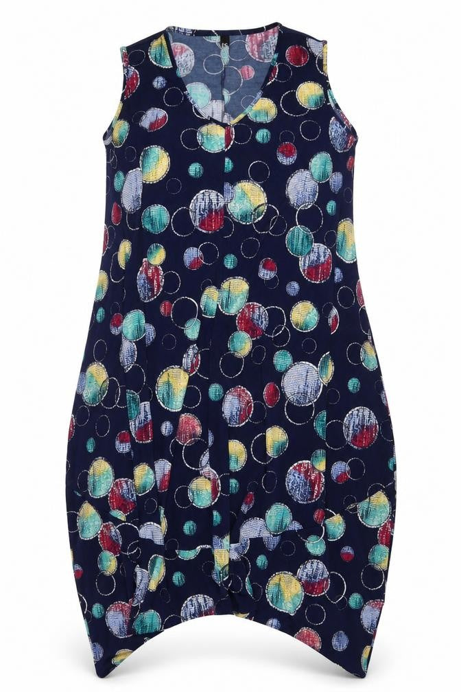 TS Womens Multicoloured Geometric V-Neck Sleeveless Shift Dress Size S