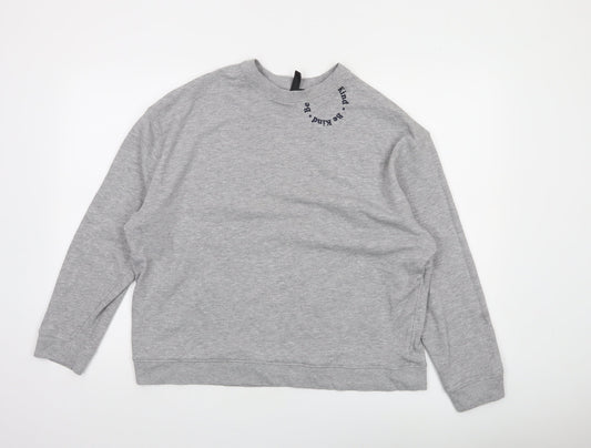 Nobody's Child Women's Grey Crew Neck Pullover Sweatshirt Size M