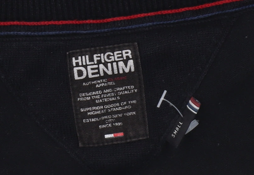 Tommy Hilfiger Women's Black V-Neck Cotton Knit Jumper Size S