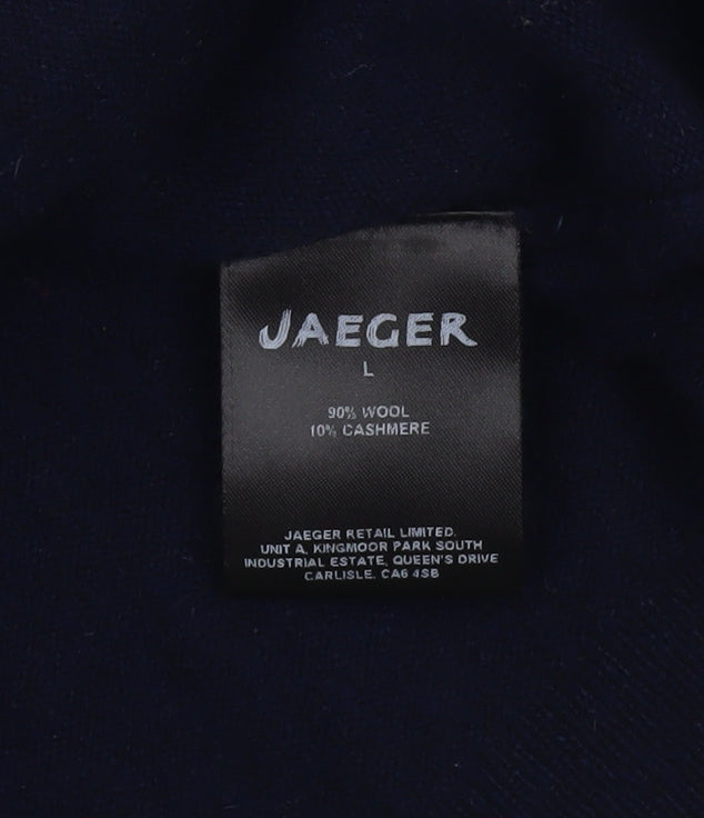 Jaeger Women’s Blue Wool Cashmere Pullover Jumper Size L