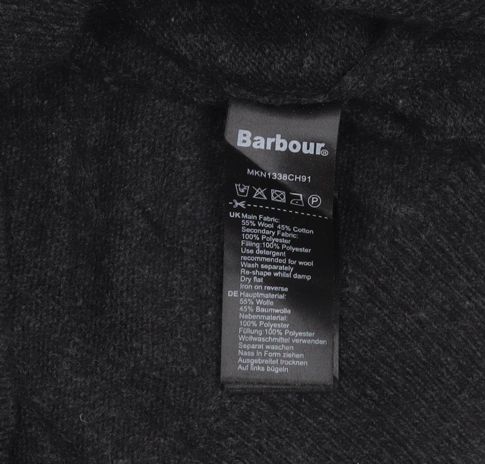 Barbour Men's Grey Wool Blend Half Zip Jumper L