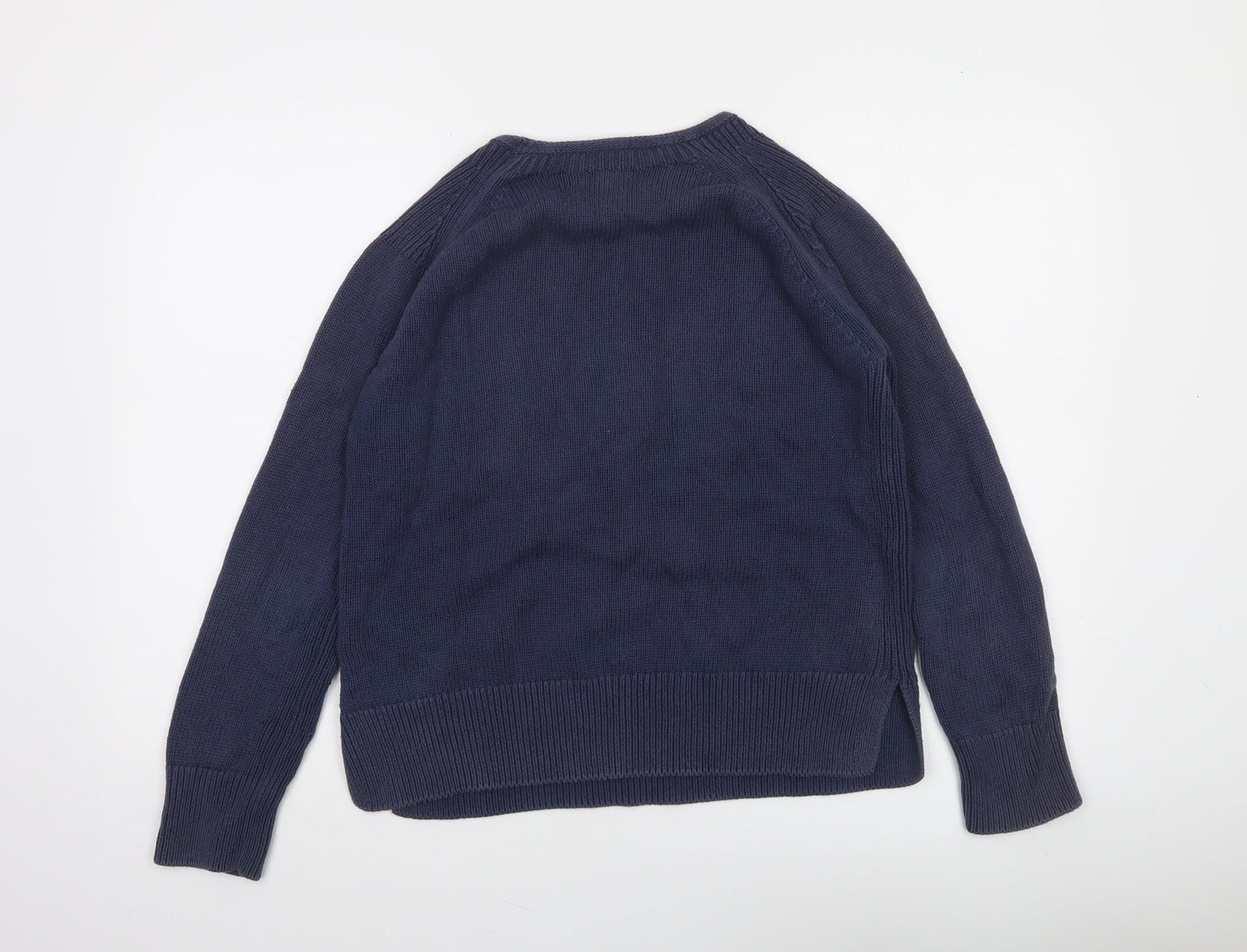 Barbour Women's Blue Cotton Crew Neck Jumper Size 10