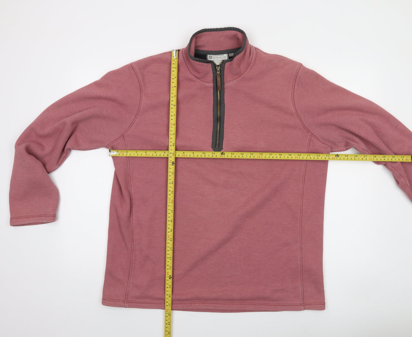 Mountain Warehouse Mens Pink L 1/4 Zip Fleece Sweatshirt