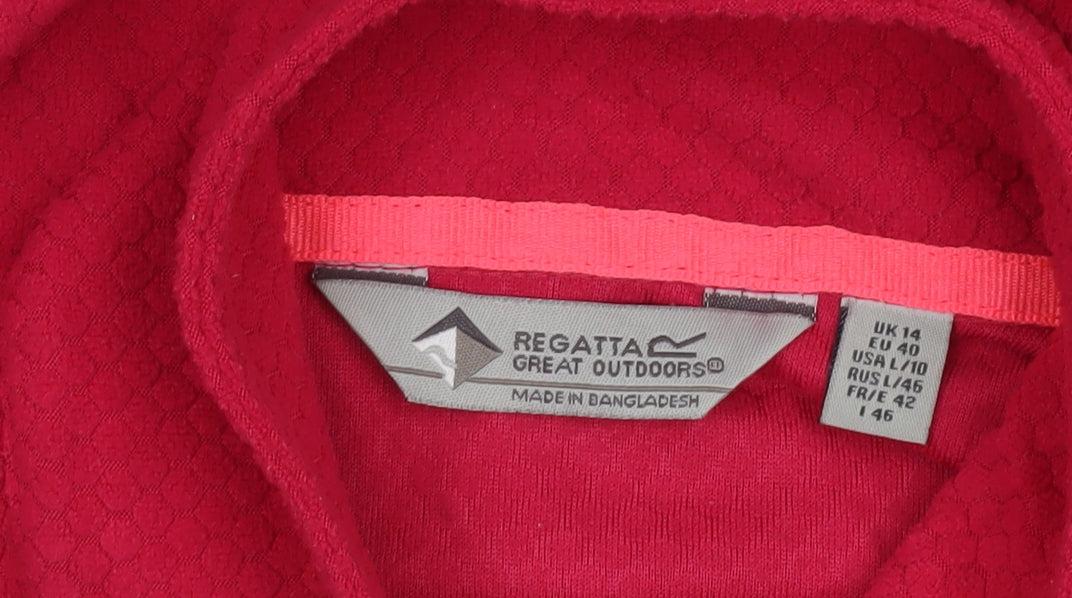 Regatta Great Outdoors Womens Red 1/4 Zip Pullover Fleece UK 14
