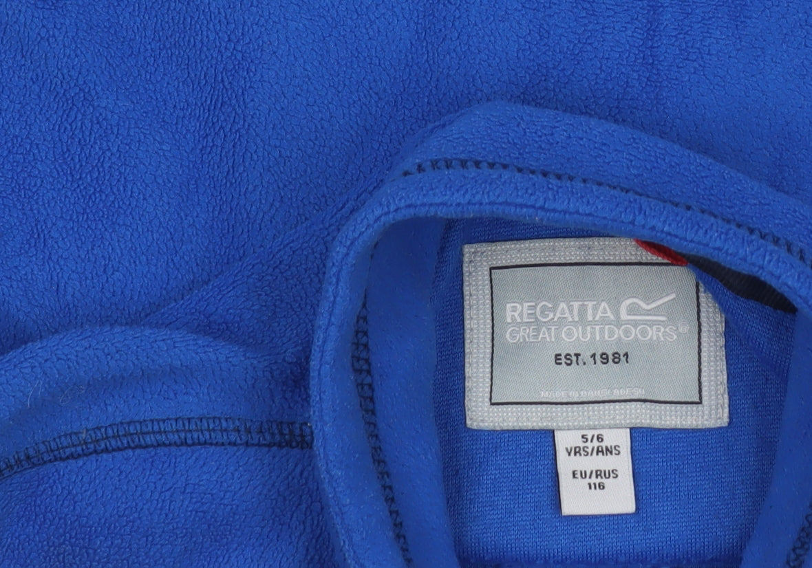 Regatta Boys Blue Fleece Full Zip Jacket 5-6 Years Outdoor Lightweight