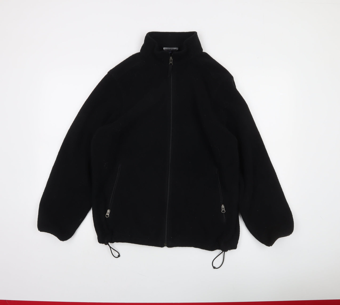 Lands' End Women's Black Petite Fleece Full Zip Jacket Size 10-12