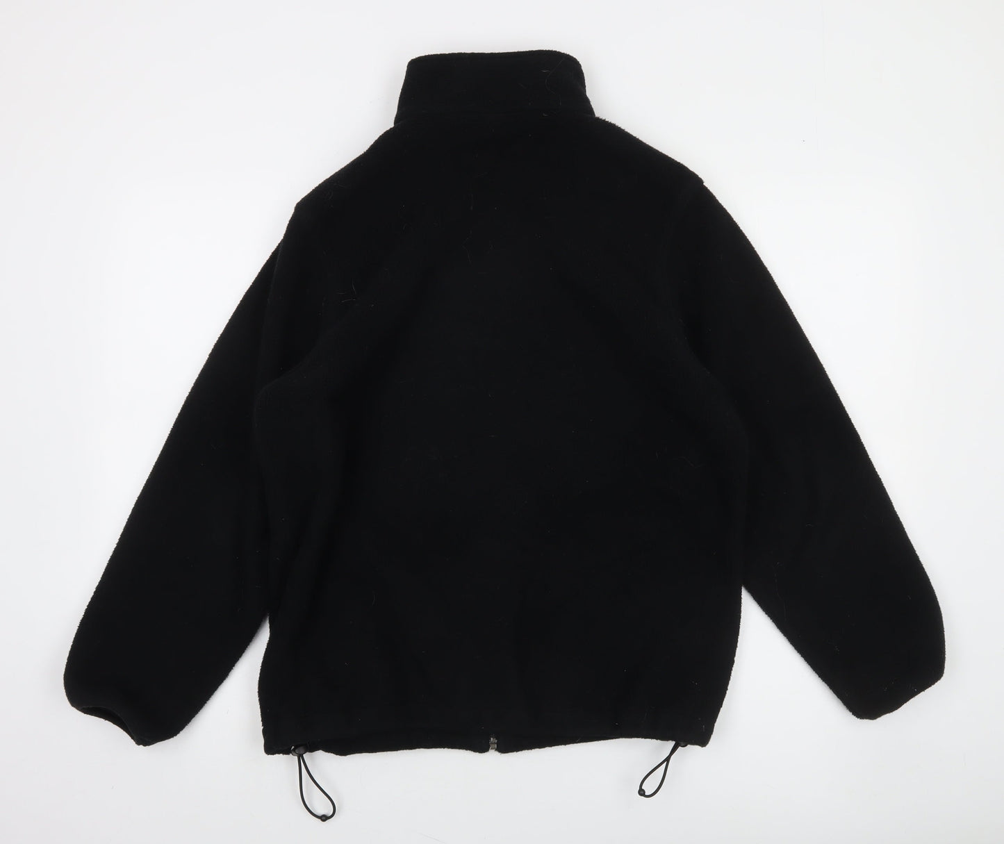 Lands' End Women's Black Petite Fleece Full Zip Jacket Size 10-12