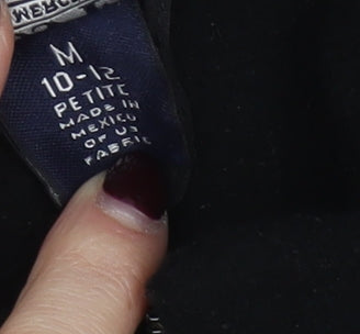 Lands' End Women's Black Petite Fleece Full Zip Jacket Size 10-12