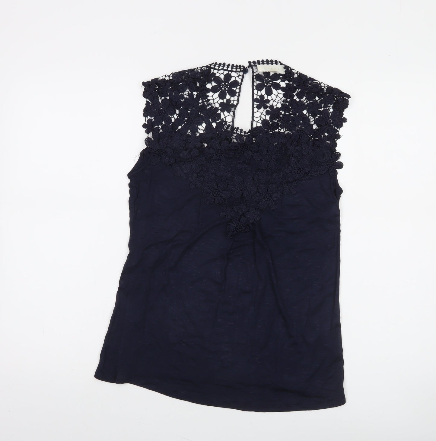 ADIVA Women’s Blue Lace Crochet Sleeveless Blouse Size S