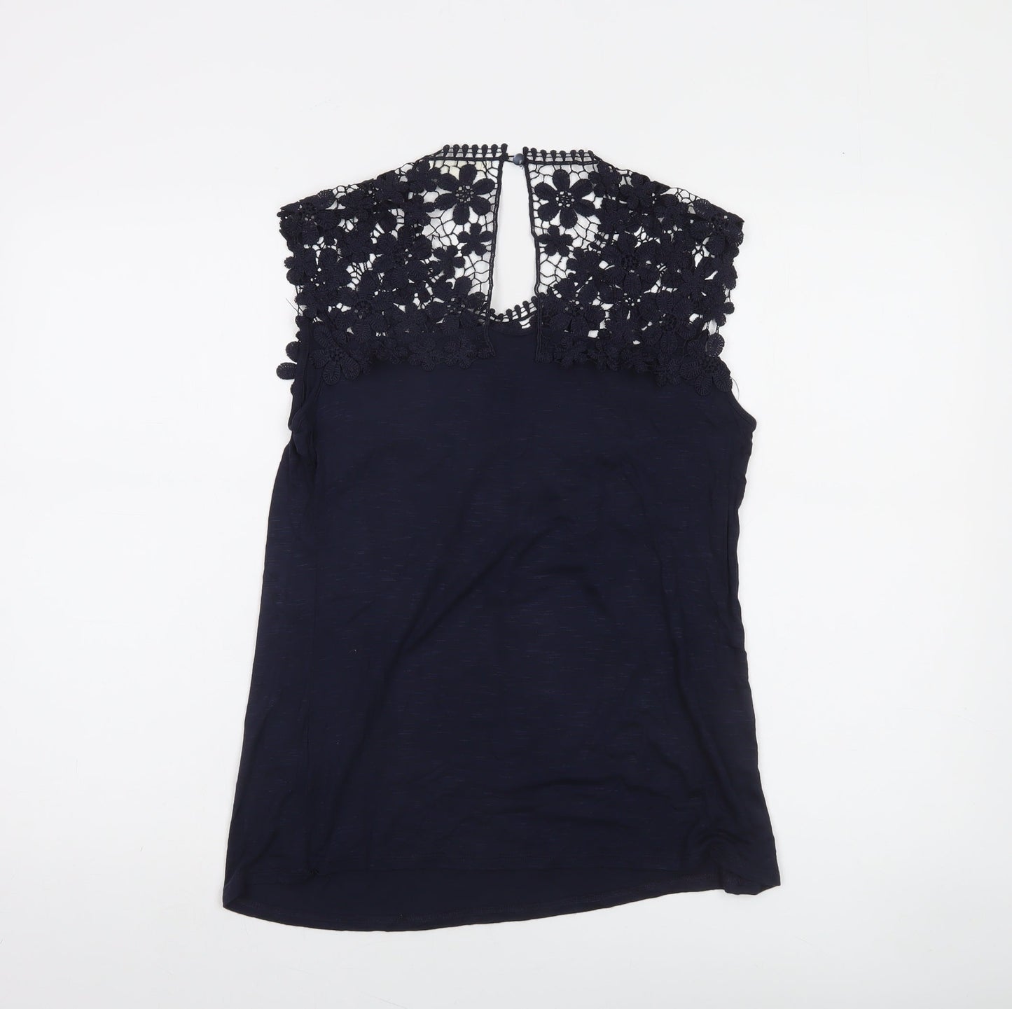 ADIVA Women’s Blue Lace Crochet Sleeveless Blouse Size S