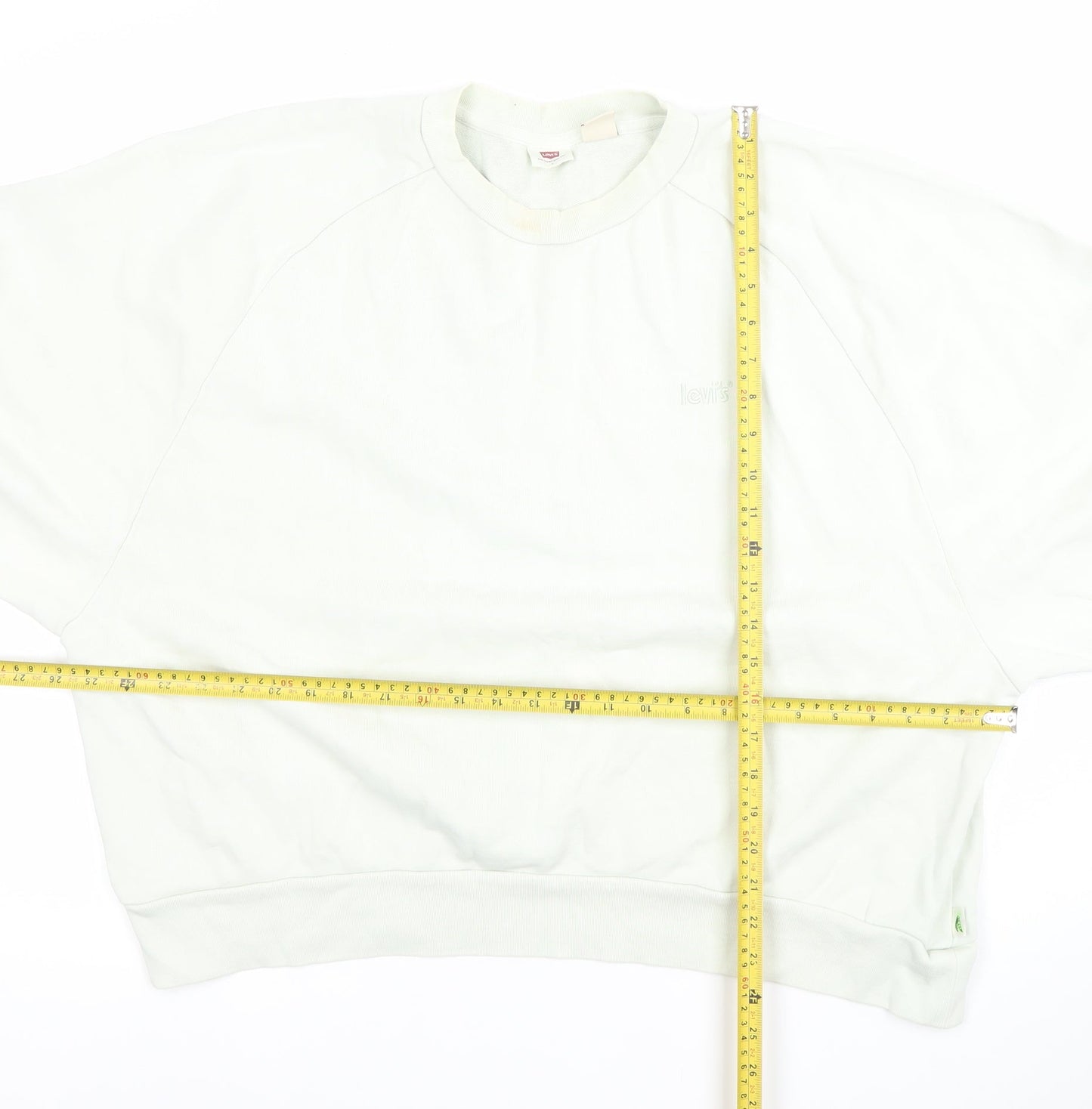 Levi's Womens White Cotton Crew Neck Long Sleeve Pullover Sweatshirt L