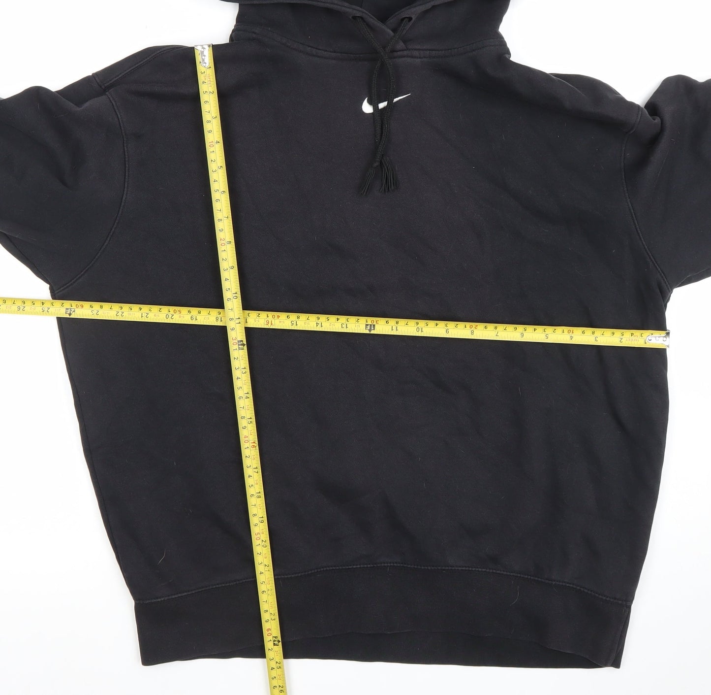 Nike Women's Black Pullover Hoodie Size M Cotton Blend Logo Sweatshirt