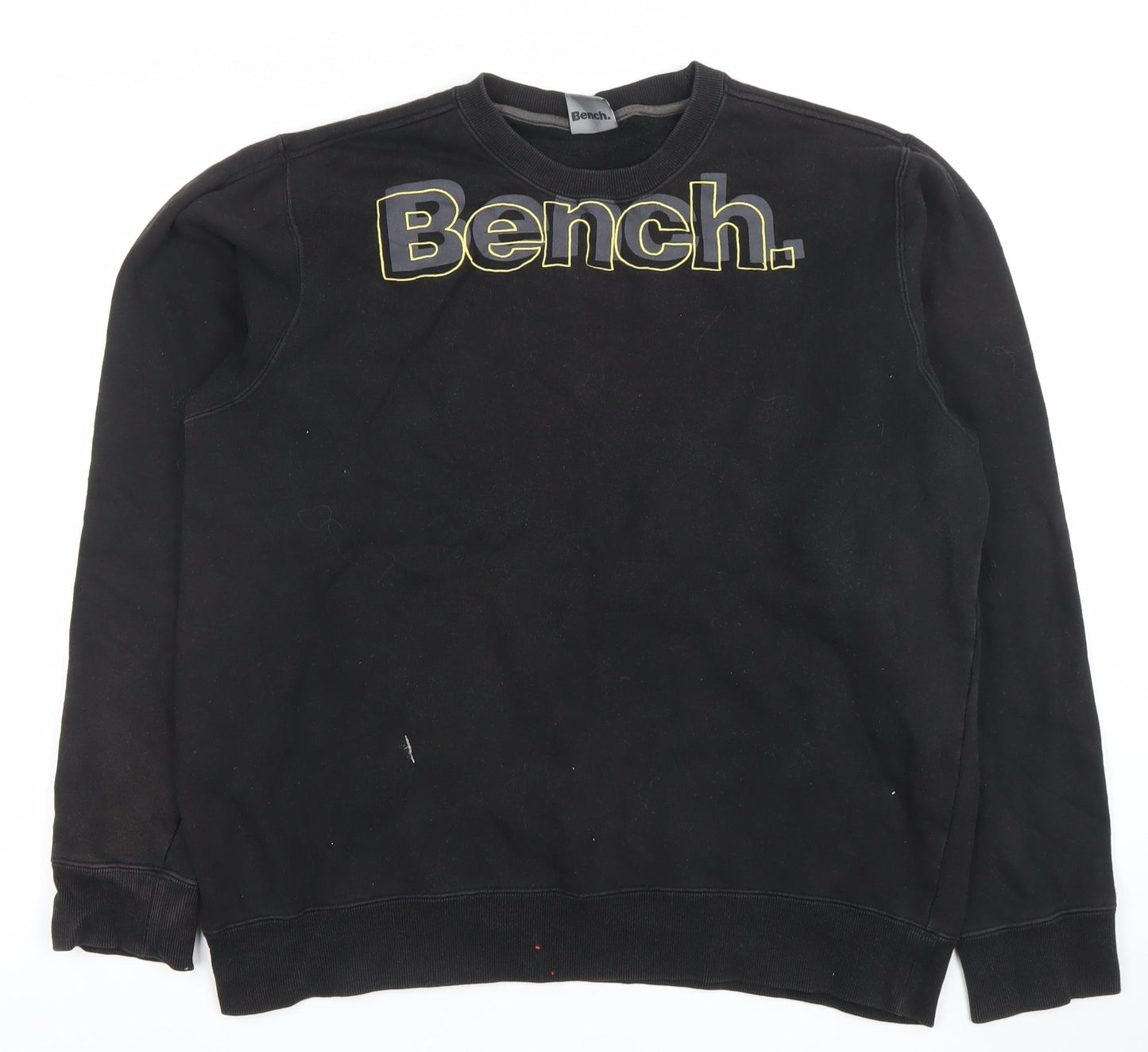 Bench Men’s Black Cotton Crew Neck Logo Sweatshirt Size L