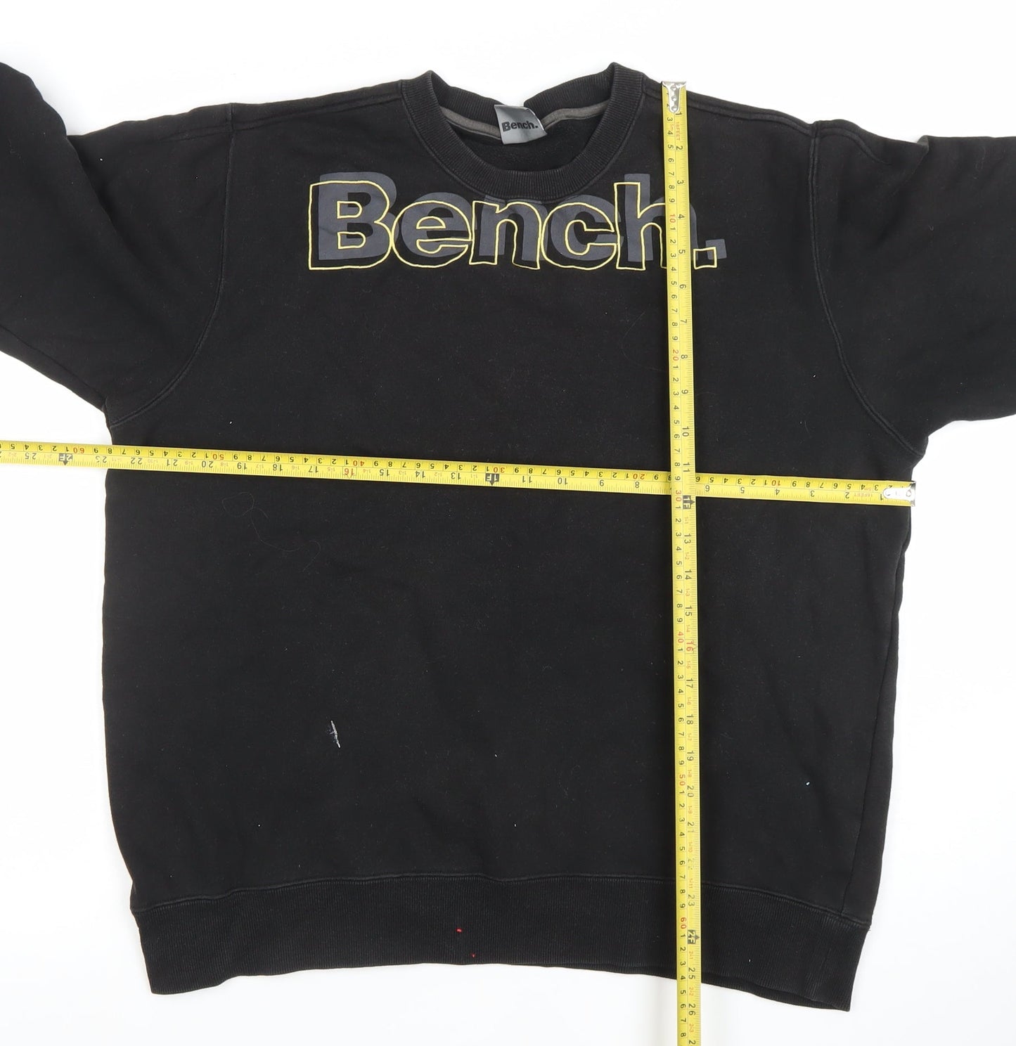 Bench Men’s Black Cotton Crew Neck Logo Sweatshirt Size L