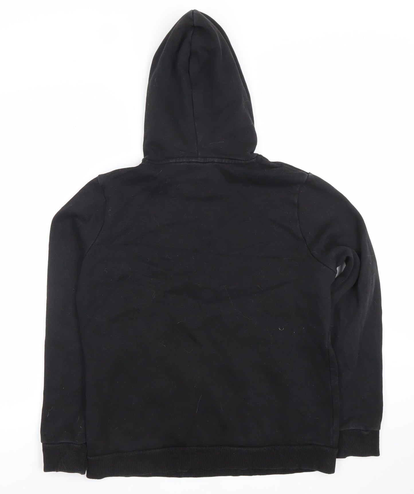 Puma Womens Black Pullover Hoodie Medium Cotton Blend Logo Casual