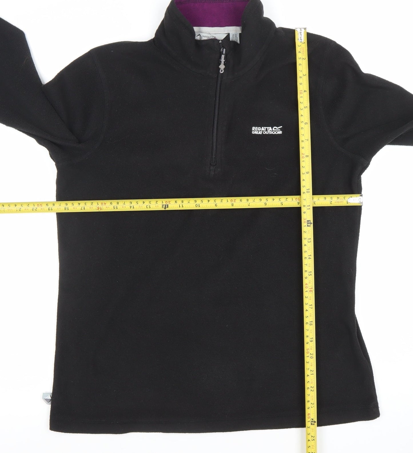 Regatta Great Outdoors Women's Black Fleece Pullover UK 10 1/4 Zip