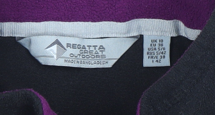 Regatta Great Outdoors Women's Black Fleece Pullover UK 10 1/4 Zip