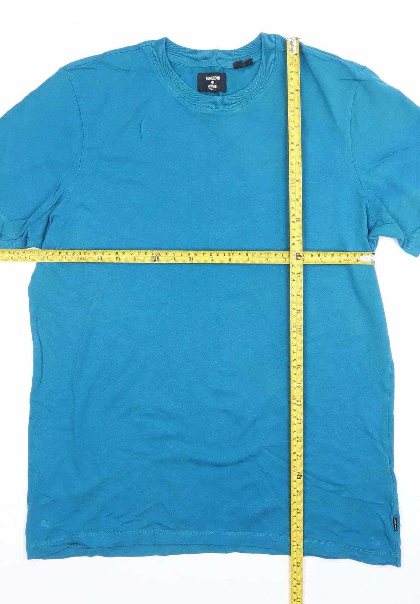 Superdry Men's Blue Cotton Crew Neck Short Sleeve T-Shirt M