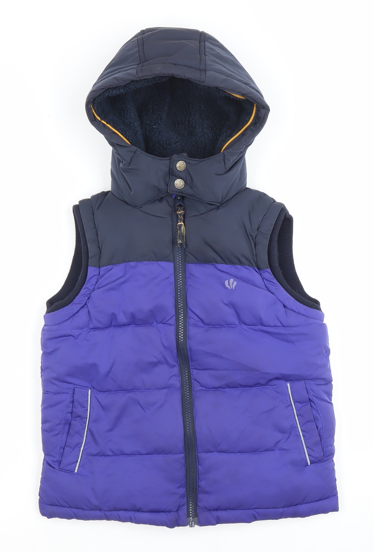FatFace Boys Blue Hooded Puffer Gilet 6-7 Years Winter Jacket