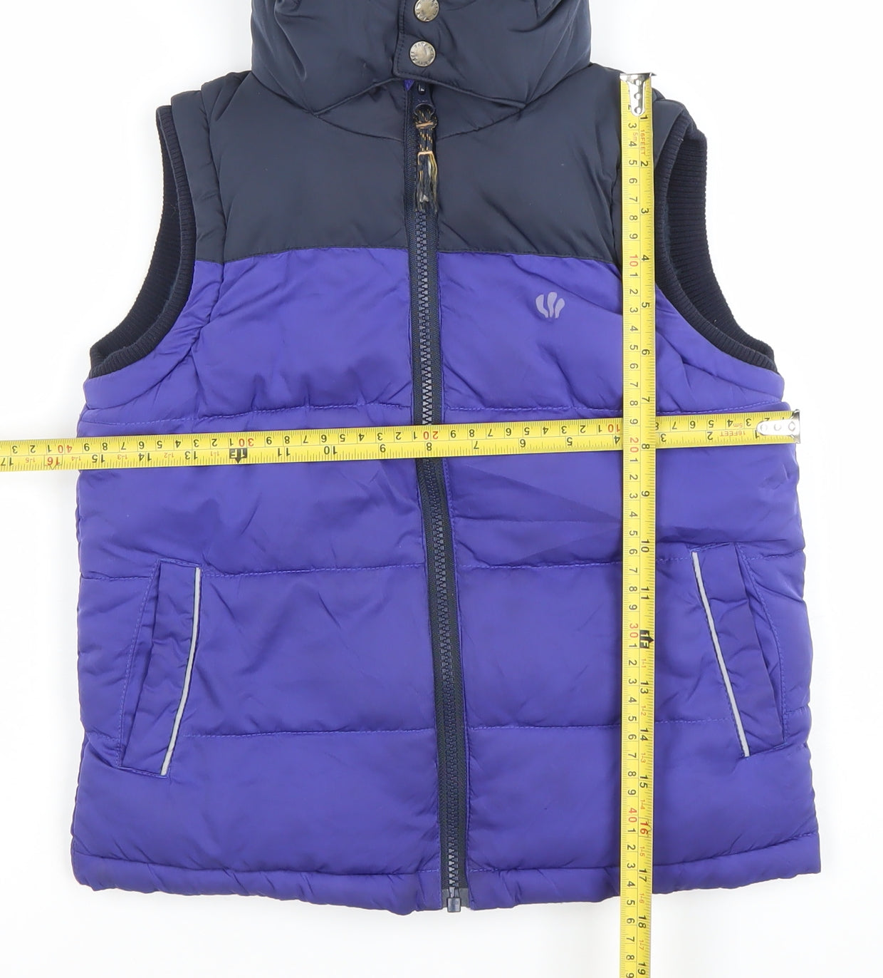 FatFace Boys Blue Hooded Puffer Gilet 6-7 Years Winter Jacket
